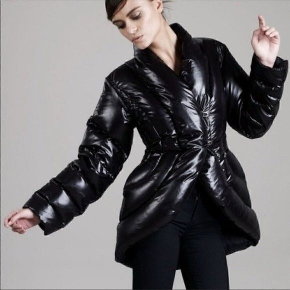 Vena Cava black puffer jacket high low Sz 4 minimalist modern